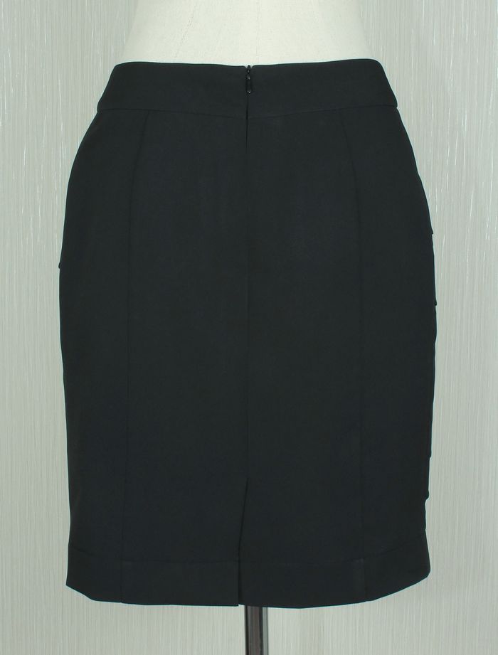 กระโปรงแฟชั่น&ทำงาน กระโปรงทรงสอบ ผ้าไหมอิตาลีสีดำ / SK-258