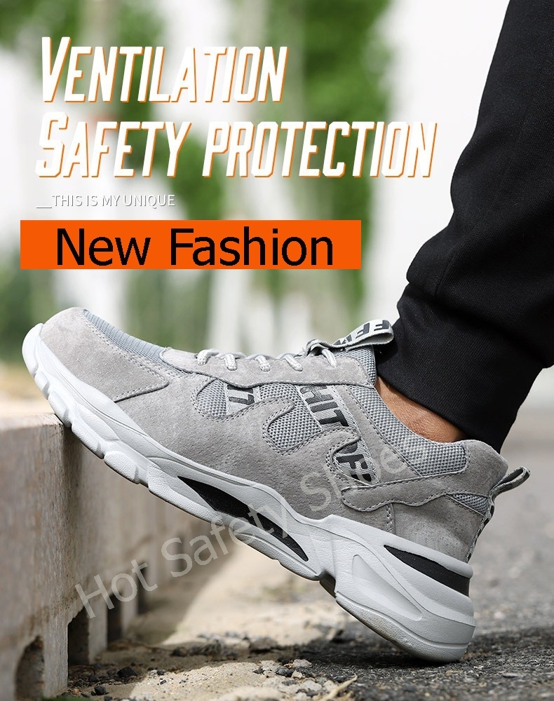 HOT SPORT NO.11 Safety shoes รองเท้าเซฟตี้ รองเท้าหัวเหล็ก รองเท้านิรภัย รองเท้าเซฟตี้sport ดีไซส์สวย พื้นนุ่มเ ผ้าใบผสมหนัง