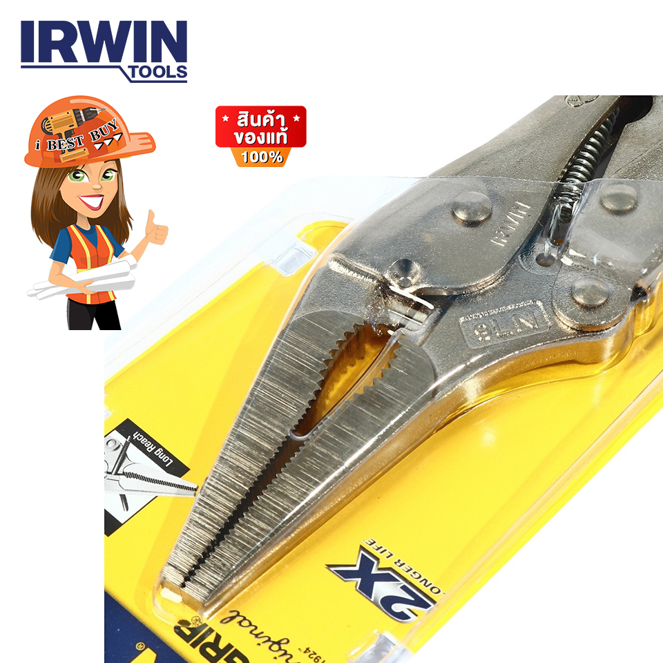 IRWIN T1502EL4 คีมล็อกปากแหลม 9นิ้ว (9LN)