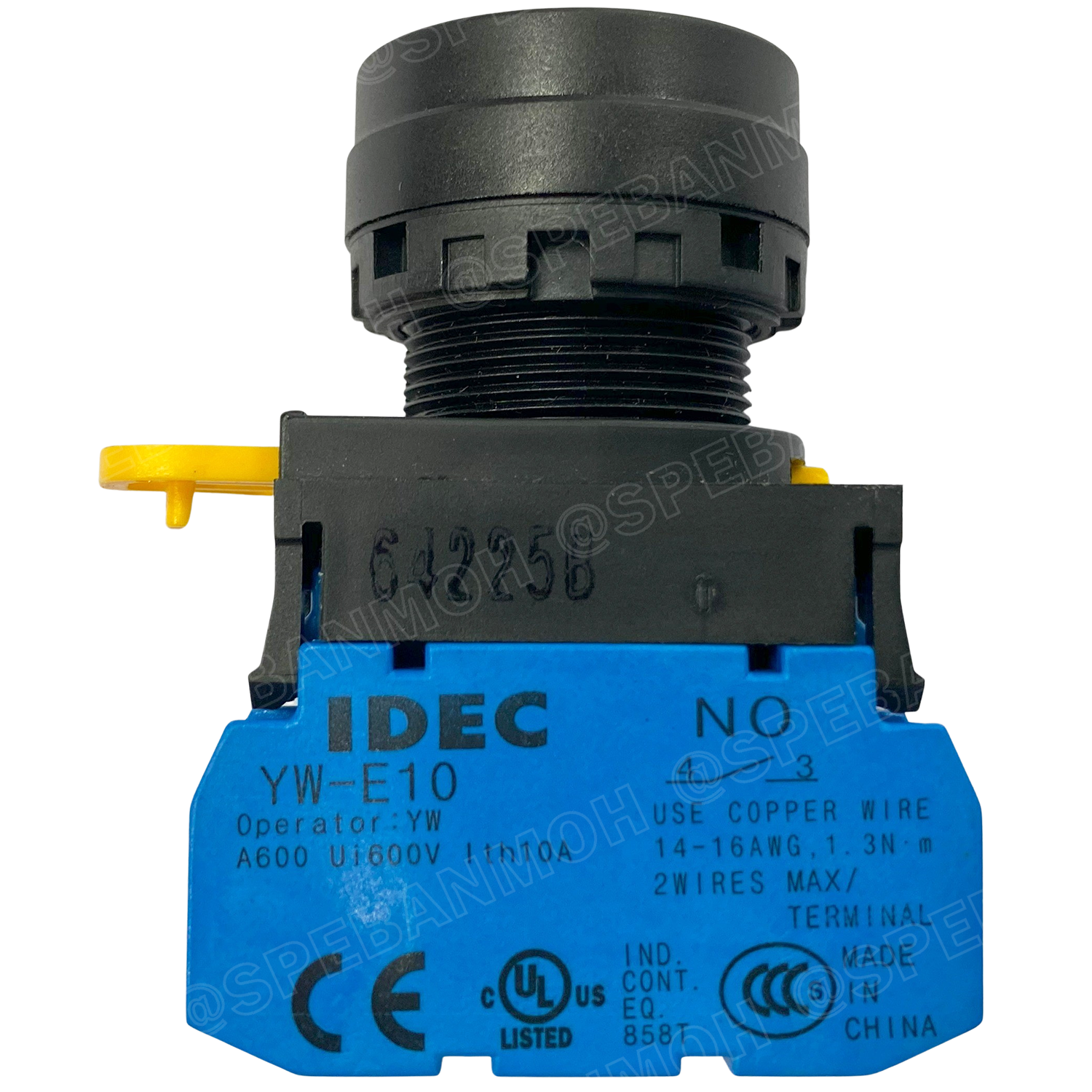 [ 1ชิ้น ] YW1B-M1E10 สีเหลือง Yellow สวิทช์ กดติด ปล่อยดับ Momentary 1NO 22mm IDEC สวิทช์คอนโทรล 22มิล YW Series Control Switch สวิทช์ไฟ กดเด้ง กดติดปล่อยดับ หน้าเรียบ ไอเดค SPST Push Button Switch ปกติเปิด Normally open