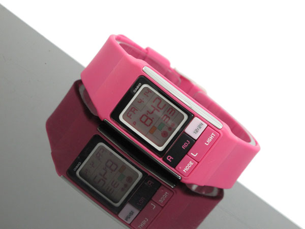 CASIO นาฬิกาข้อมือผู้หญิง สายเรซิ่น รุ่น LDF-52-4ADR สีชมพู สินค้าของเเท้