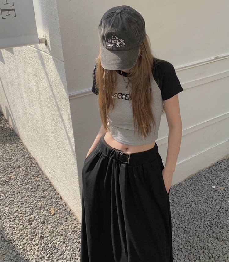 เพิ่มสีใหม่ ขาว Second crop tee เสื้อยืดทูโทน Y2K