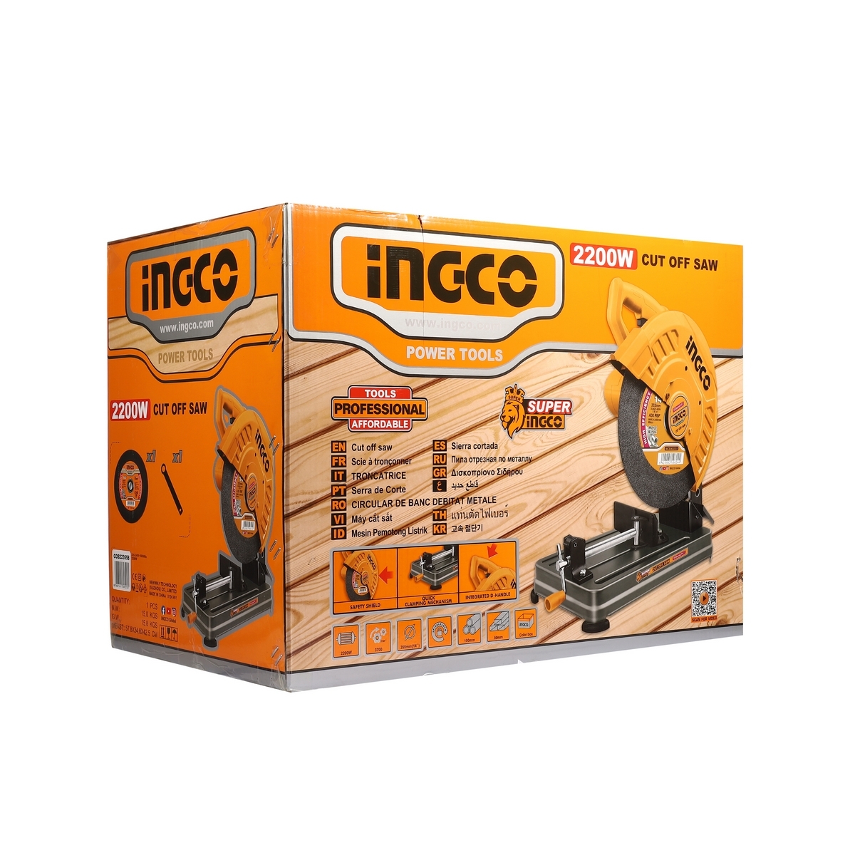 INGCO เครื่องตัดไฟเบอร์ 14 นิ้ว 2,200 วัตต์ ความเร็วรอบ 3,700 รอบ/นาที รุ่น COS223558