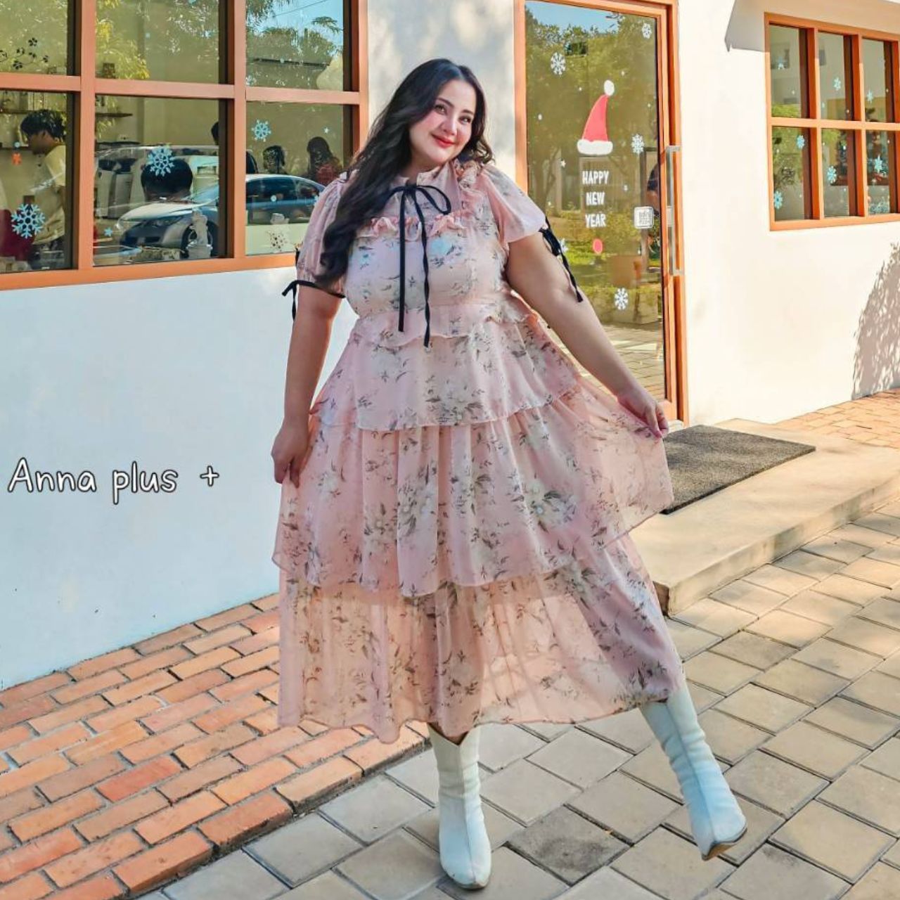 A187 แม็กซี่เดรส สาวอวบ งานกระโปรงซ้อนชั้น อกได้ถึง50นิ้ว หน้าผ้า52นิ้ว ฟ้า ชมพู เหลือง อก 40-50 นิ้ว