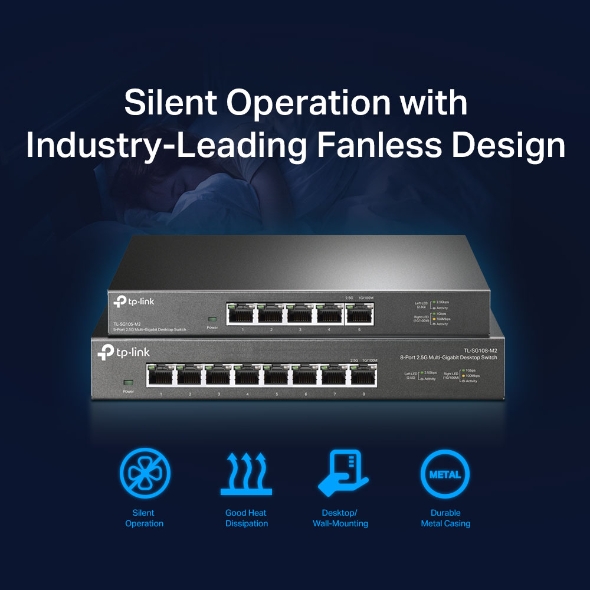 TP-LINK TL-SG108-M2 8-Port 2.5G Desktop Switch รับประกันศูนย์ไทย