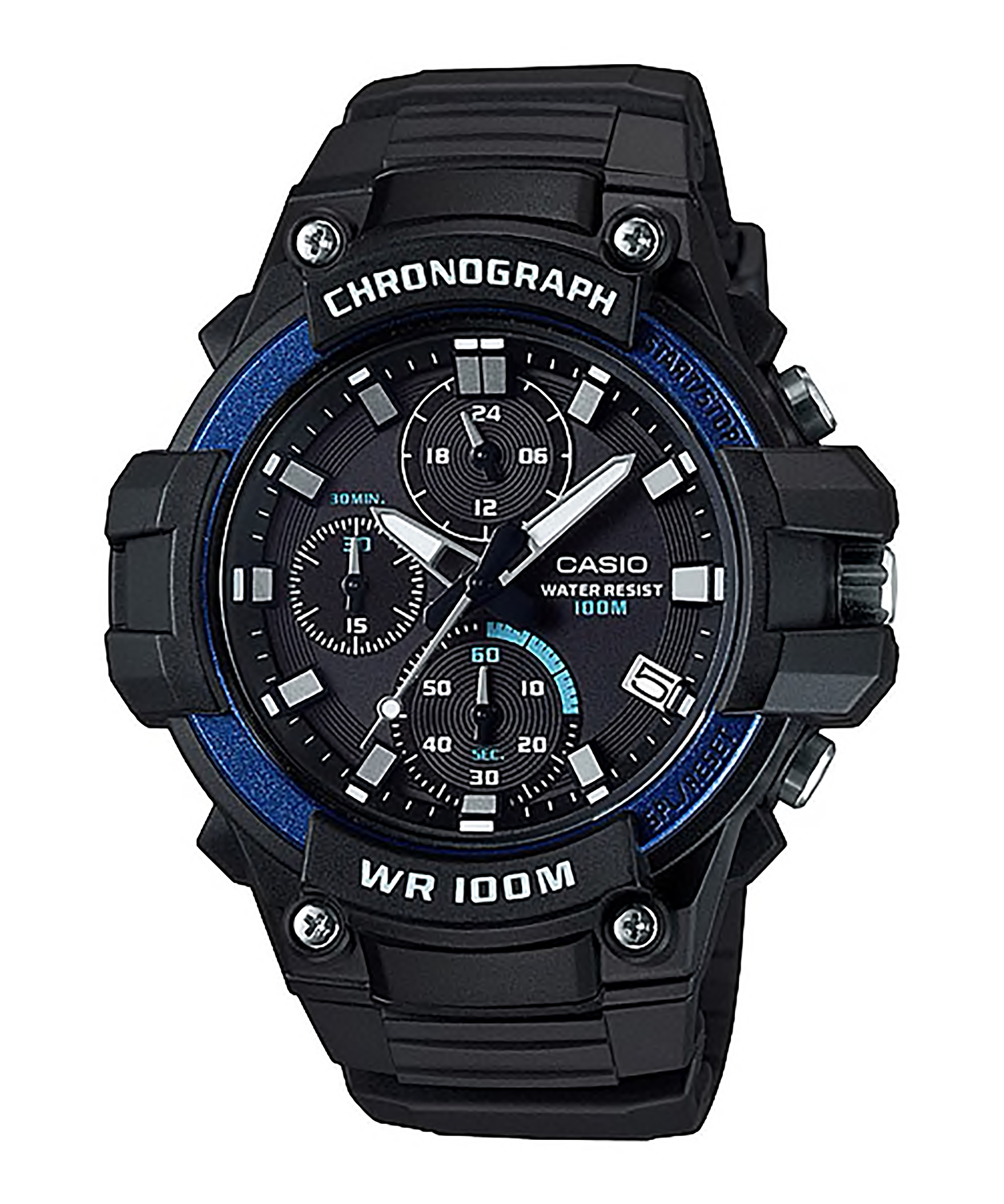 CASIO NORMAL รุ่น MCW-110H-2AVDF สีดำ น้ำเงิน สินค้าของเเท้ รับประกันศูนย์ CMG