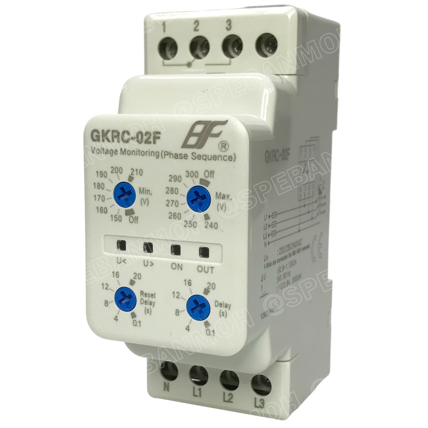 [ 1 ชิ้น ] GKRC-02F PHASE PROTECTION RELAY 3เฟส 4สาย 3P 4W 3Phase เฟสโปรเทคชั่นรีเลย์ อุปกรณ์ป้องกันแรงดันไฟตก Voltage Monitoring Relays Phase Protection อุปกรณ์ป้องกันแรงดันไฟตก ไฟเกิน 380VAC