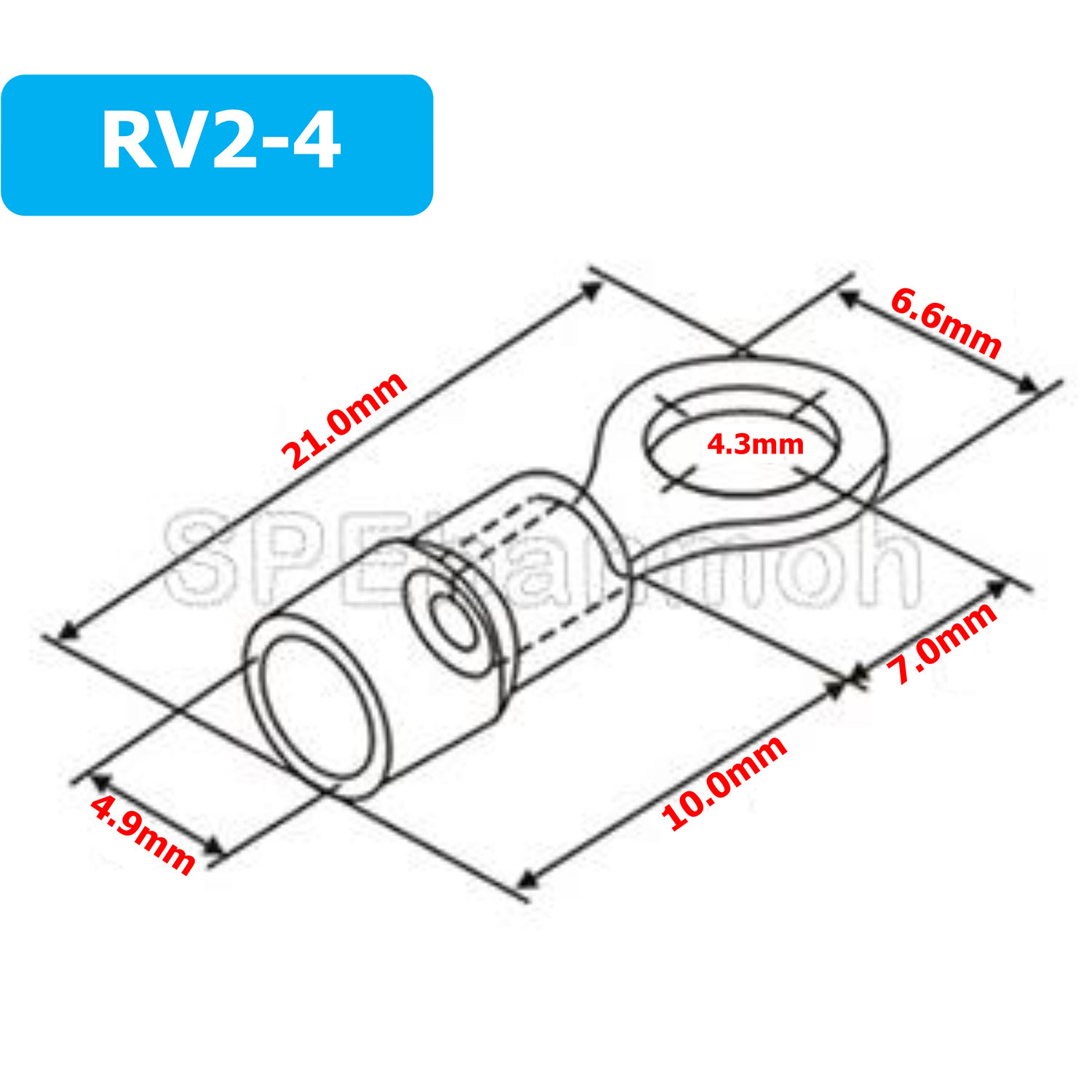 [ 100 ตัว/ถุง ] RV2-4 สำหรับสาย 1.5-2.5 sq.mm 16-14AWG หางปลากลม หางปลาหุ้มฉนวน เทอร์มินอล หางปลาย้ำสายไฟ หางปลา หางปลากลมหุ้ม หางปลาแฉก Terminal Crimping หางปลา กลมหุ้ม หางปลาต่อสาย ขั้วต่อสายไฟ หางปลาวง หางปลา RV Spade Terminal หางปลากลมหุ้มฉนวน