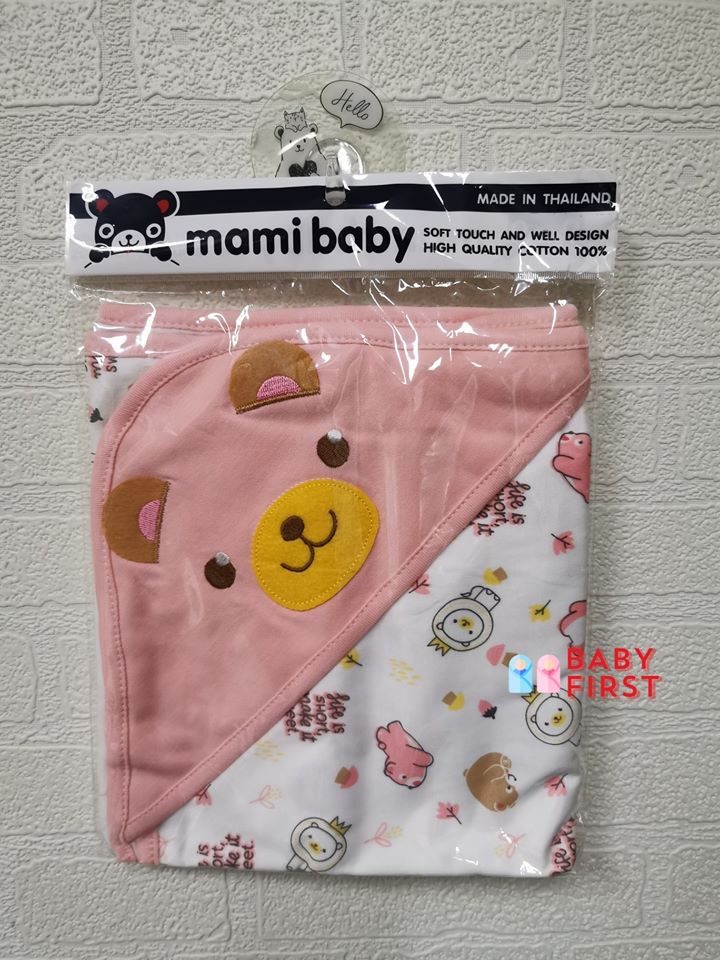 ผ้าห่อตัวและห่มตัว เนื้อคอตตอน100% 30*30นิ้ว