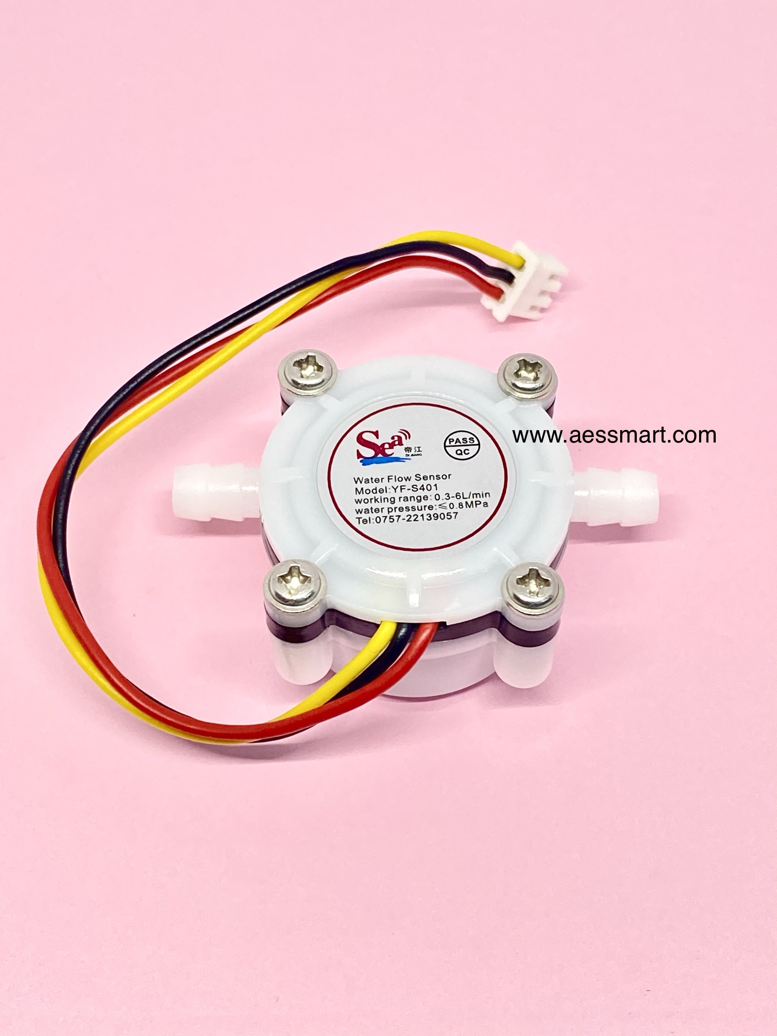 S2093 : Digital Water Flow Sensor YF-S401 1/8" 0.3-6L/min แรงดันต่ำกว่า 0.8 MPa