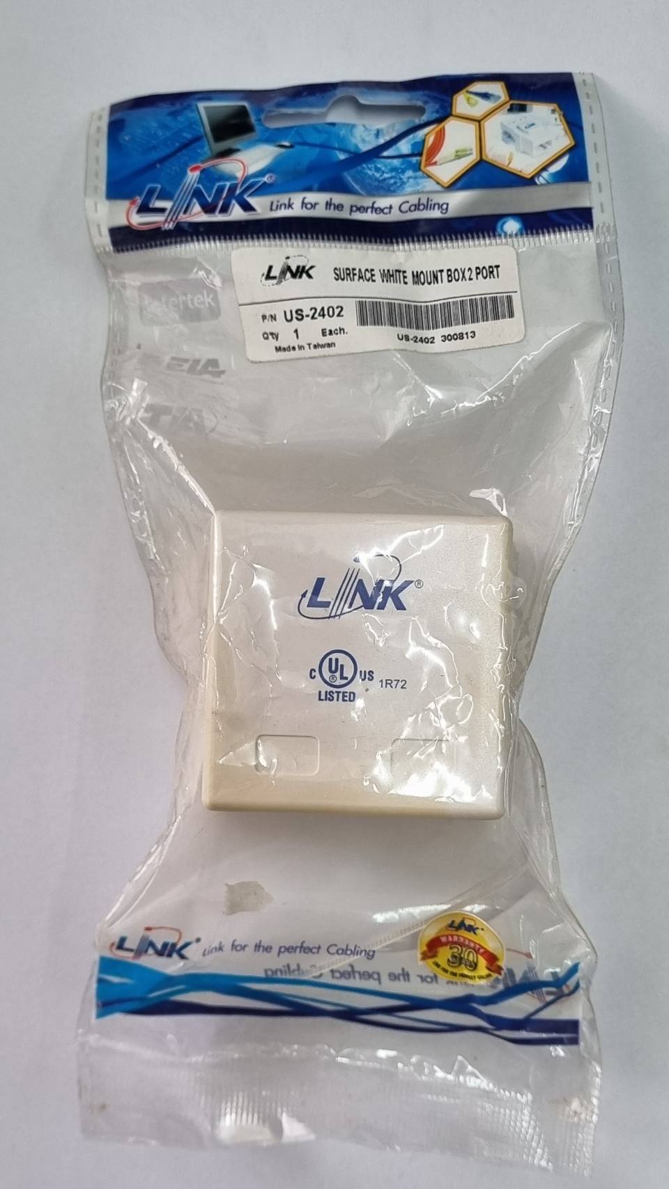 " ราคาพิเศษ " LINK SUREACE WHITE MOUNT BOX 2 PORT (US-2402)
