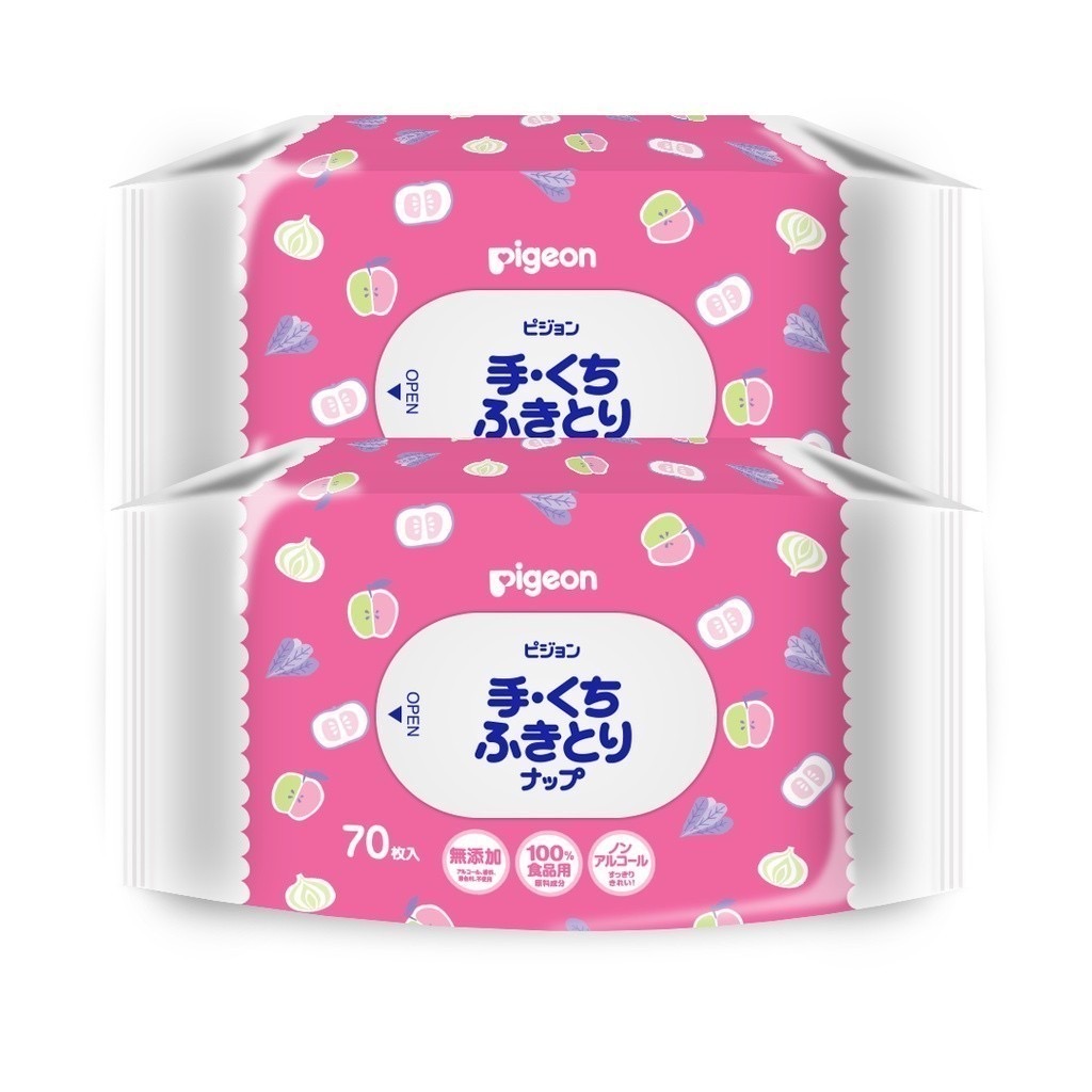 ผ้าเช็ดทำความสะอาด PIGEON HAND & MOUTH 70 แผ่น แพ็ค 2