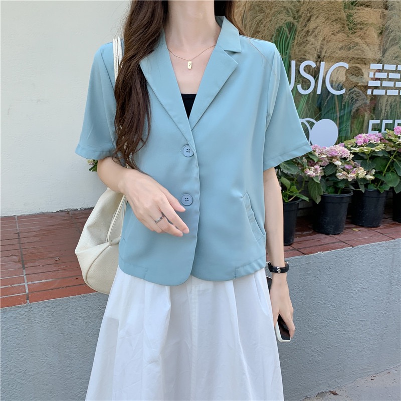 Summer mini blazer - เสื้อคลุมเบลเซอร์มินิ แขนสั้น