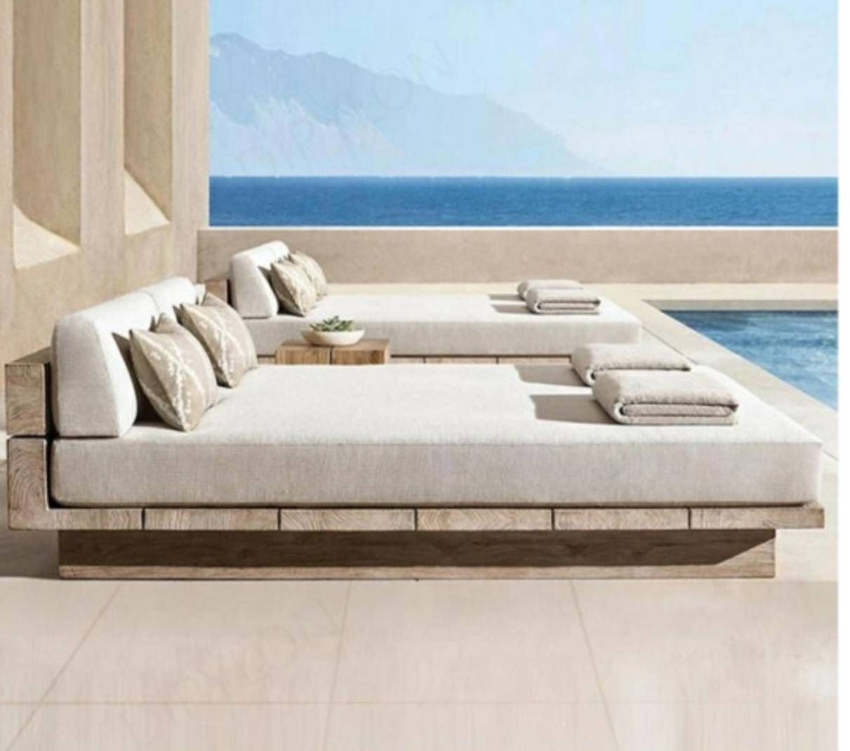 เตียงอาบแดดไม้สัก รุ่น SUNBED DAYBED WHITE GRAY05