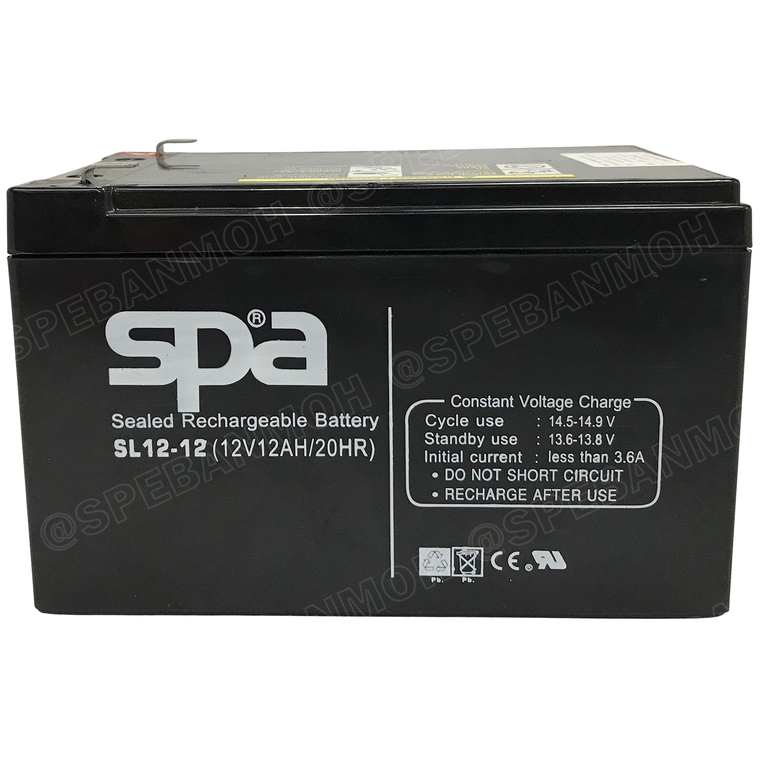 SL12-12 SPA Battery 12V 12A แบตเตอรี่แห้ง สำรองไฟ 12V 12Ah แบตเตอรี่สปา แบตเตอรี่ SPA แบตแห้ง SPA แบต UPS ไฟฉุกเฉิน ระบบเตือนภัย แบตเครื่องสำรองไฟ แบตไฟฉุกเฉิน แบตUPS แบตเตอรี่แห้ง SPA Valve Regulated Lead Acid Battery แบตเตอรี่ชนิดแห้ง ไม่ต้องเติม