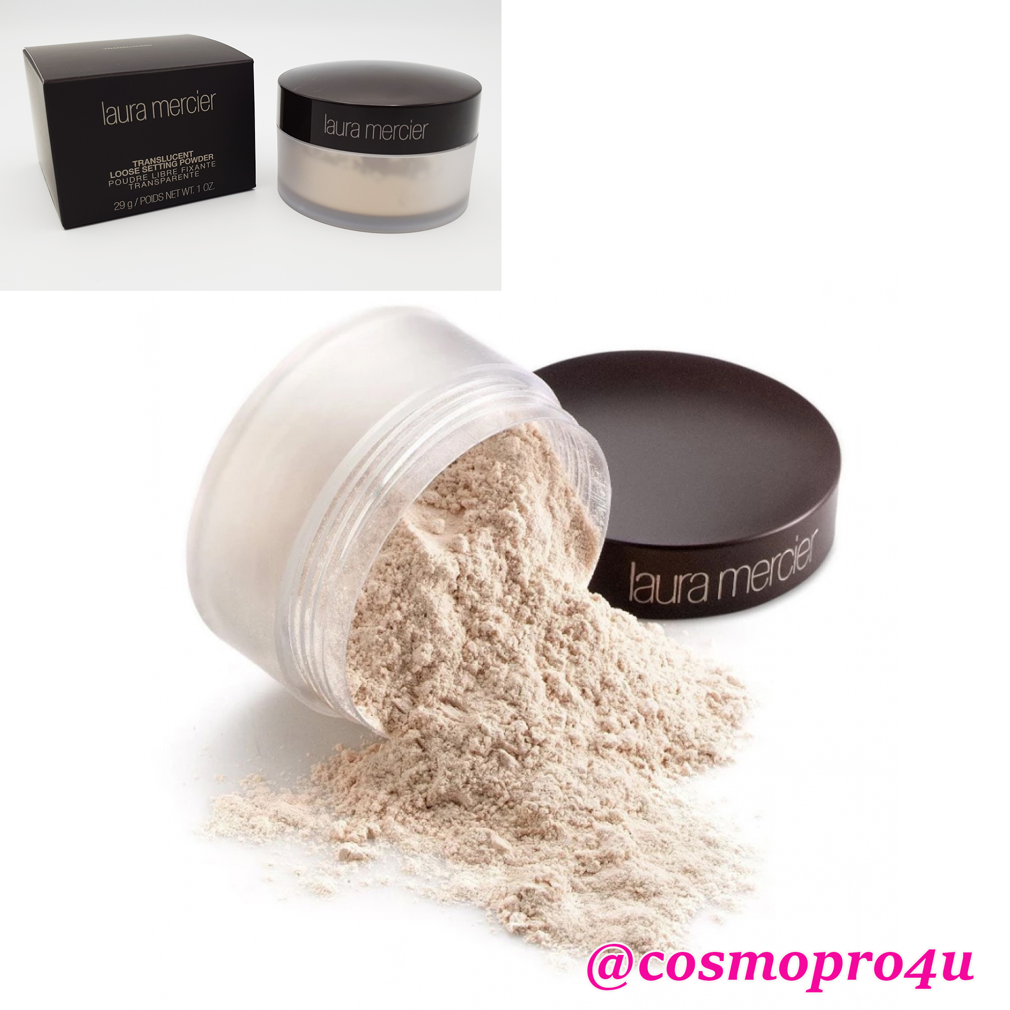 แป้งฝุ่น Laura (ขนาดปกติ 29g) Laura Translucent Loose Setting Powder มีกล่อง ฉลากไทย แป้งฝุ่น ลอร่า สำหรับทุกสีผิว คุมมัน หน้าสว่าง