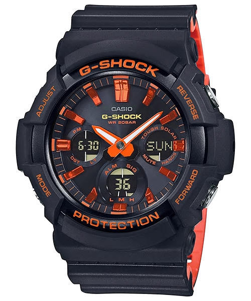 CASIO G-SHOCK รุ่น GAS-100BR-1ADR สีดำ ส้ม สินค้าใหม่ ของแท้ รับประกันศูนย์ CMG