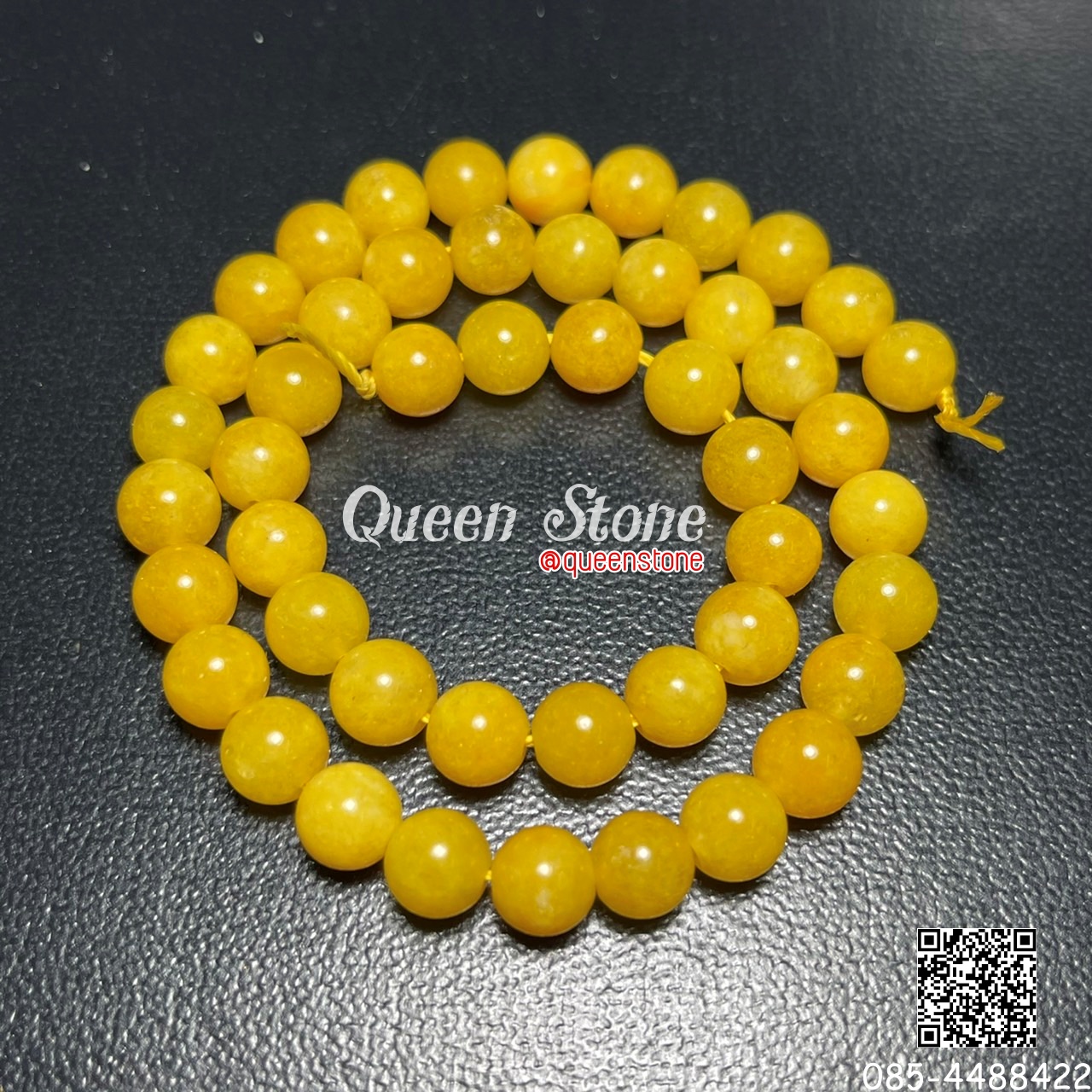 หยกน้ำผึ้ง สีขุ่น 8 มิล *หิน*
