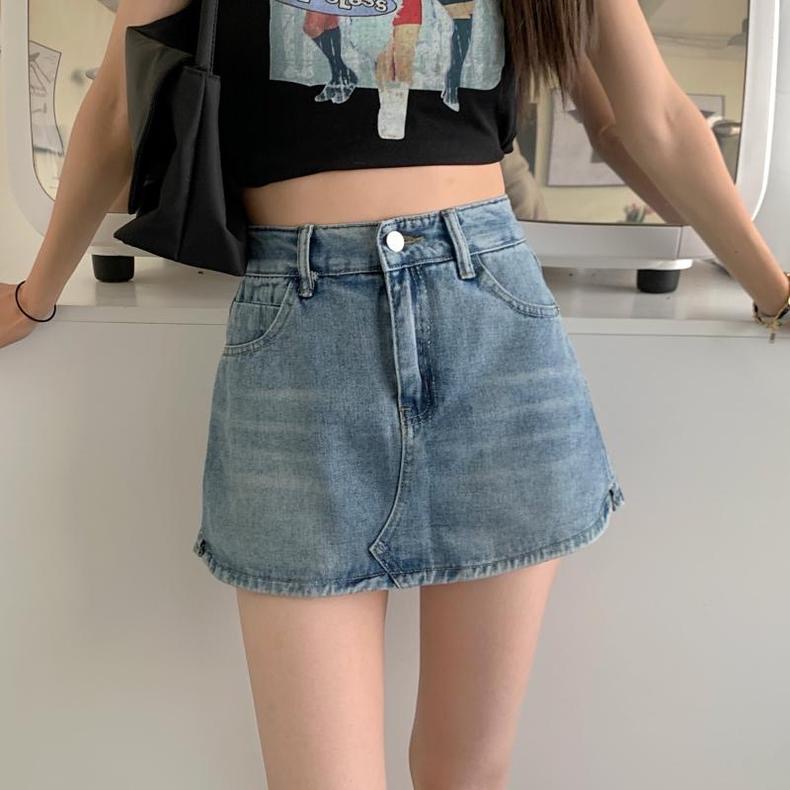 YEJIN Denim skirt กระโปรงยีนส์กางเกงแบบใหม่