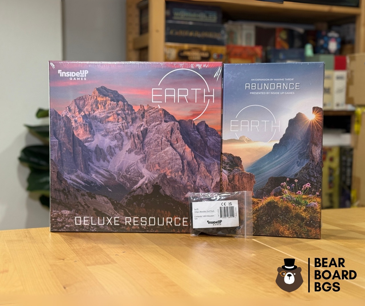 Earth: Abundance + Deluxe Resources + Wooden Soil Token ภาคเสริมบอร์ดเกมของแท้