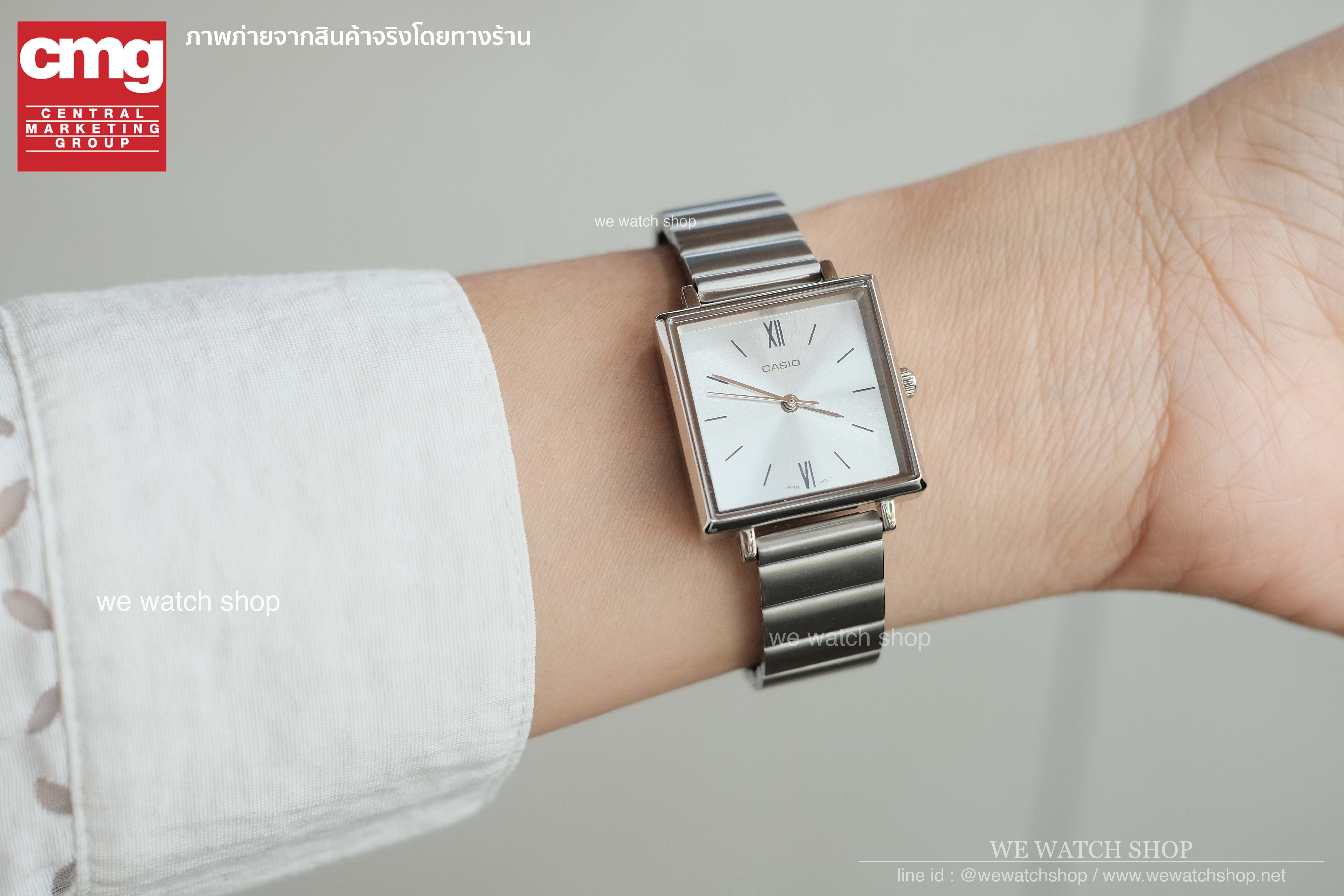 CASIO Standard รุ่น LTP-E155D-7BDF สีเงิน สายสแตนเลส สินค้าใหม่ ของแท้ รับประกันศูนย์ CMG
