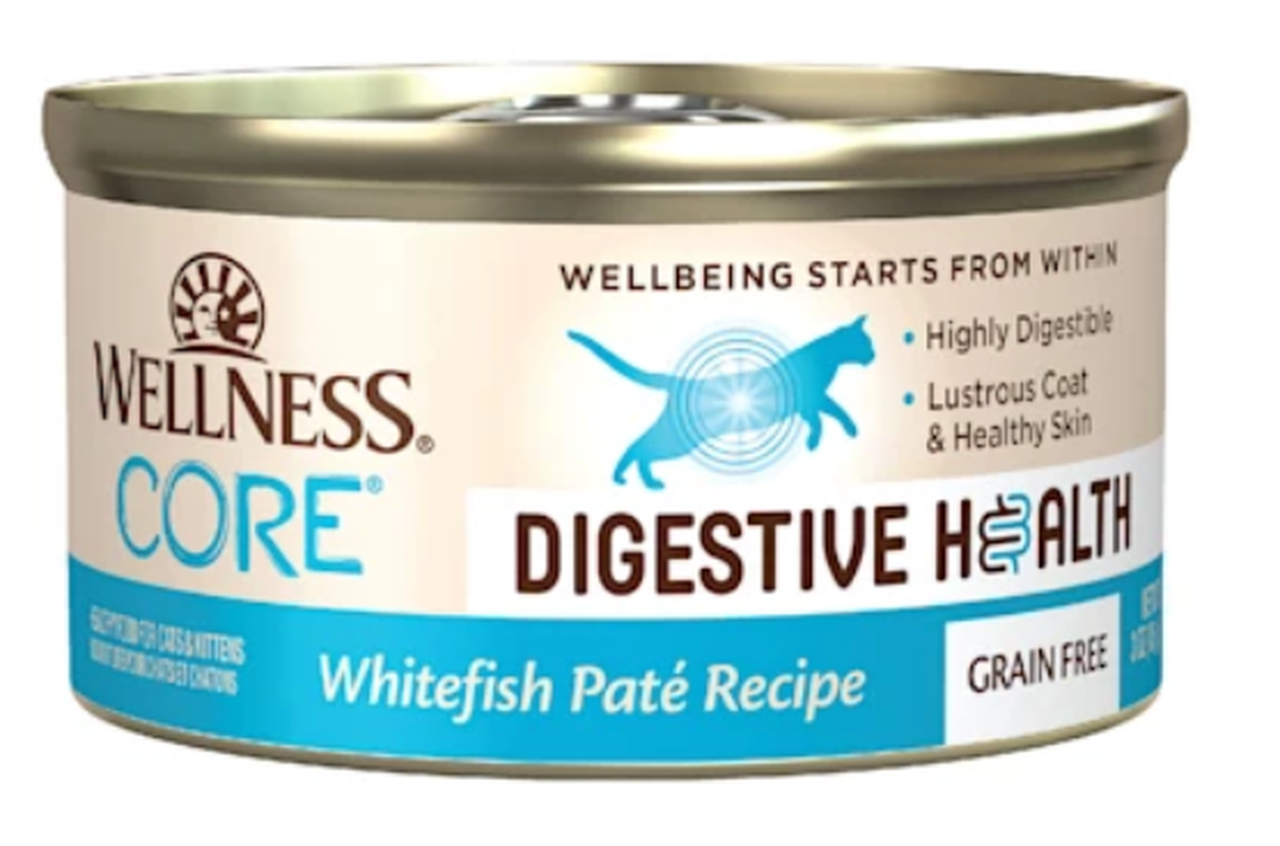อาหารแมวระดับพรีเมี่ยม Wellness CORE Digestive Health Whitefish Pate Recipe Grain-Free 85g