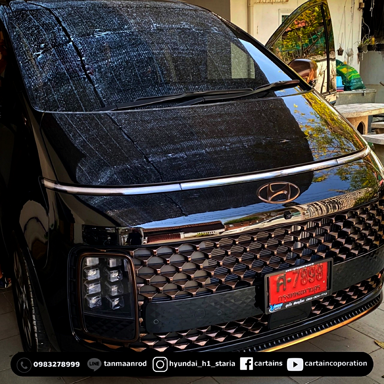 HYUNDAI Staria Premium คุณแบงค์ สุโขทัย [ทั้งคัน เบาะ vip + ปูพื้น + หลังคา + แดมป์ + จอเพดาน + เปลี่ยนสีถายใน] -0004