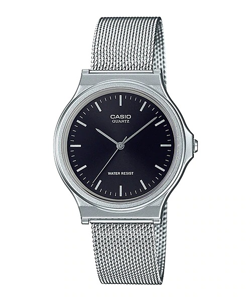 CASIO Standard รุ่น MQ-24M-1EDF นาฬิกาข้อมือ ผู้หญิง สายสแตนเลส สีดำ จอเงิน สินค้าใหม่ ของแท้ รับประกันศูนย์ CMG