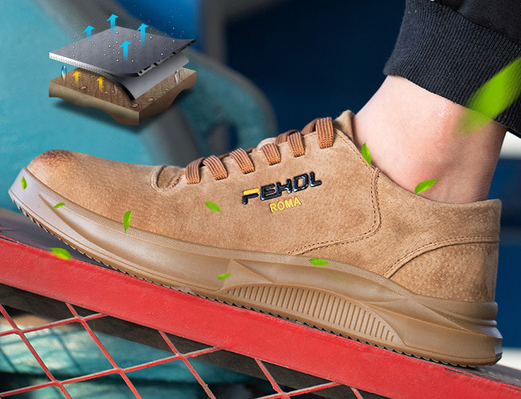 HOT STAR NO.8 รองเท้าเซฟตี้หนังแท้ หัวเหล็ก พื้นเสริมแผ่นเหล็ก พื้นยางกันลื่น