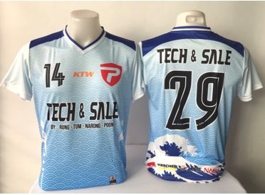 รับผลิตเสื้อกีฬาพิมพ์ลาย คอวี