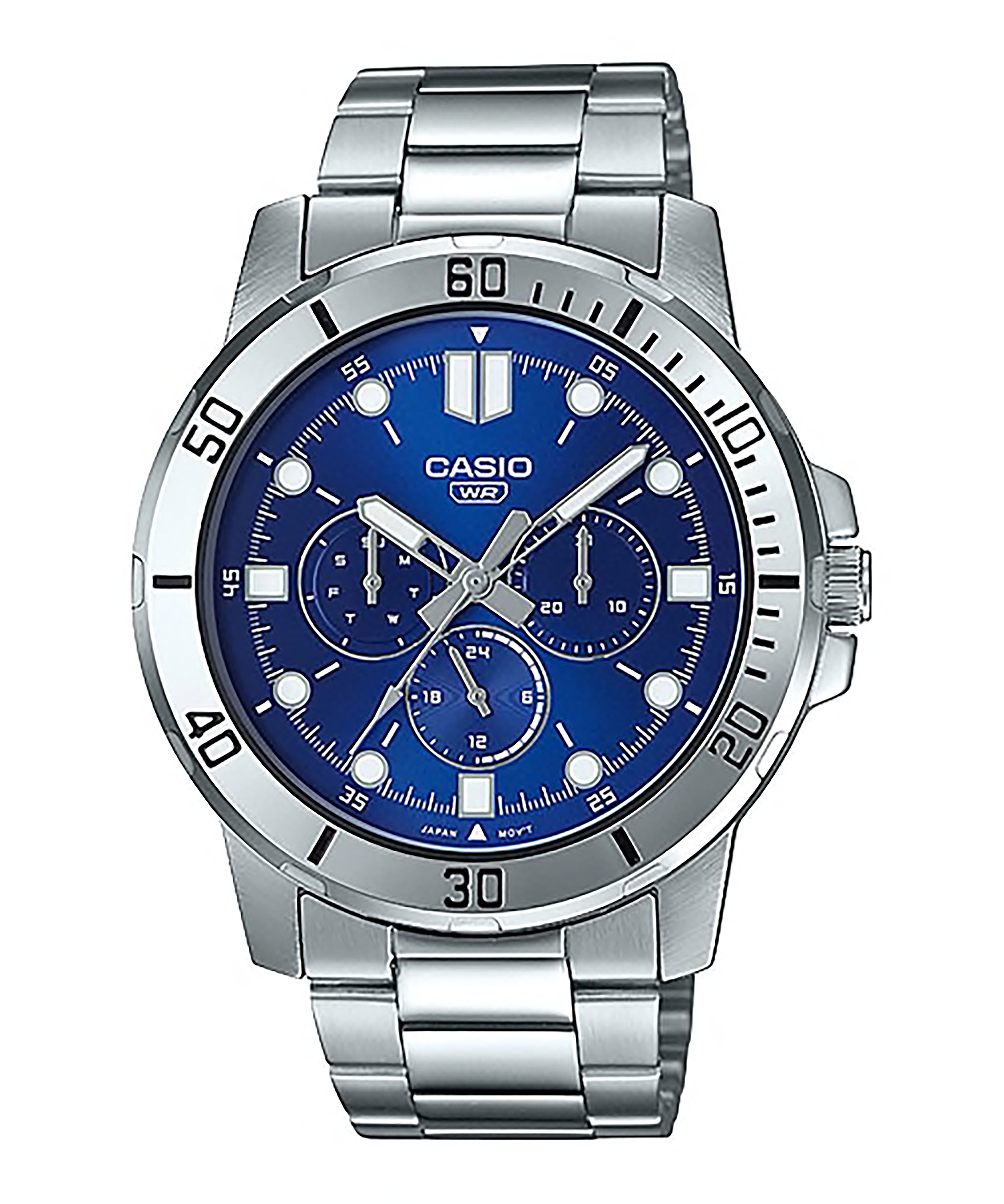 CASIO Standard รุ่น MTP-VD300D-2AUDF สีเงิน หน้าปัดน้ำเงิน สินค้าของเเท้ รับประกันศูนย์ CMG