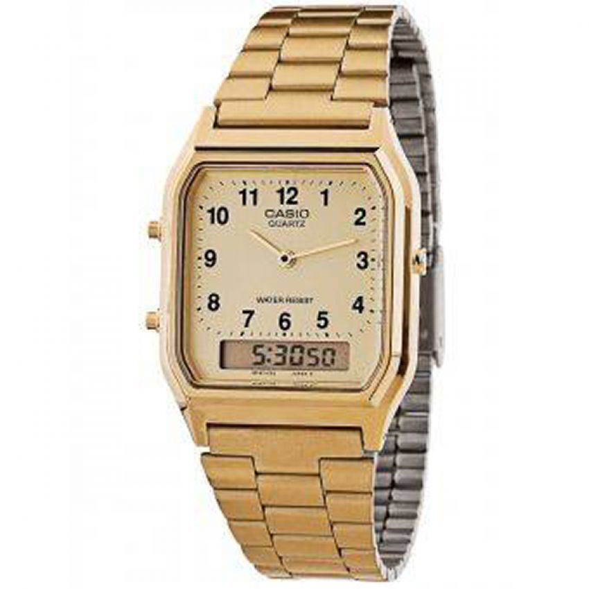 Casio นาฬิกาข้อมือ Classic รุ่น AQ-230GA-9BHDF สีทอง สินค้าของเเท้ รับประกันศูนย์ CMG