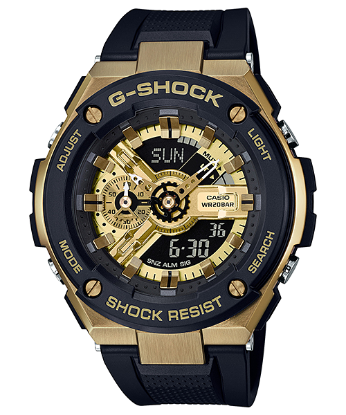 CASIO G-SHOCK รุ่น GST-400G-1A9DR สีดำ ทอง สินค้าของเเท้ รับประกันศูนย์ CMG