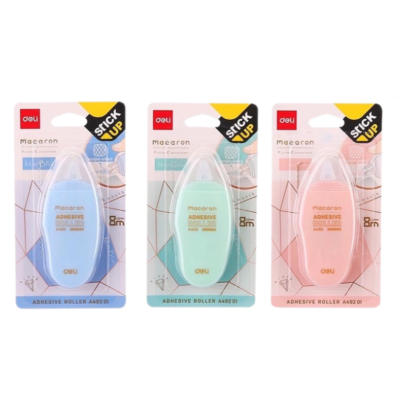 เทปกาว 2 หน้า Stick UP Adhesive Roller Deli รุ่น Macaron เบอร์ A49201 คละสี