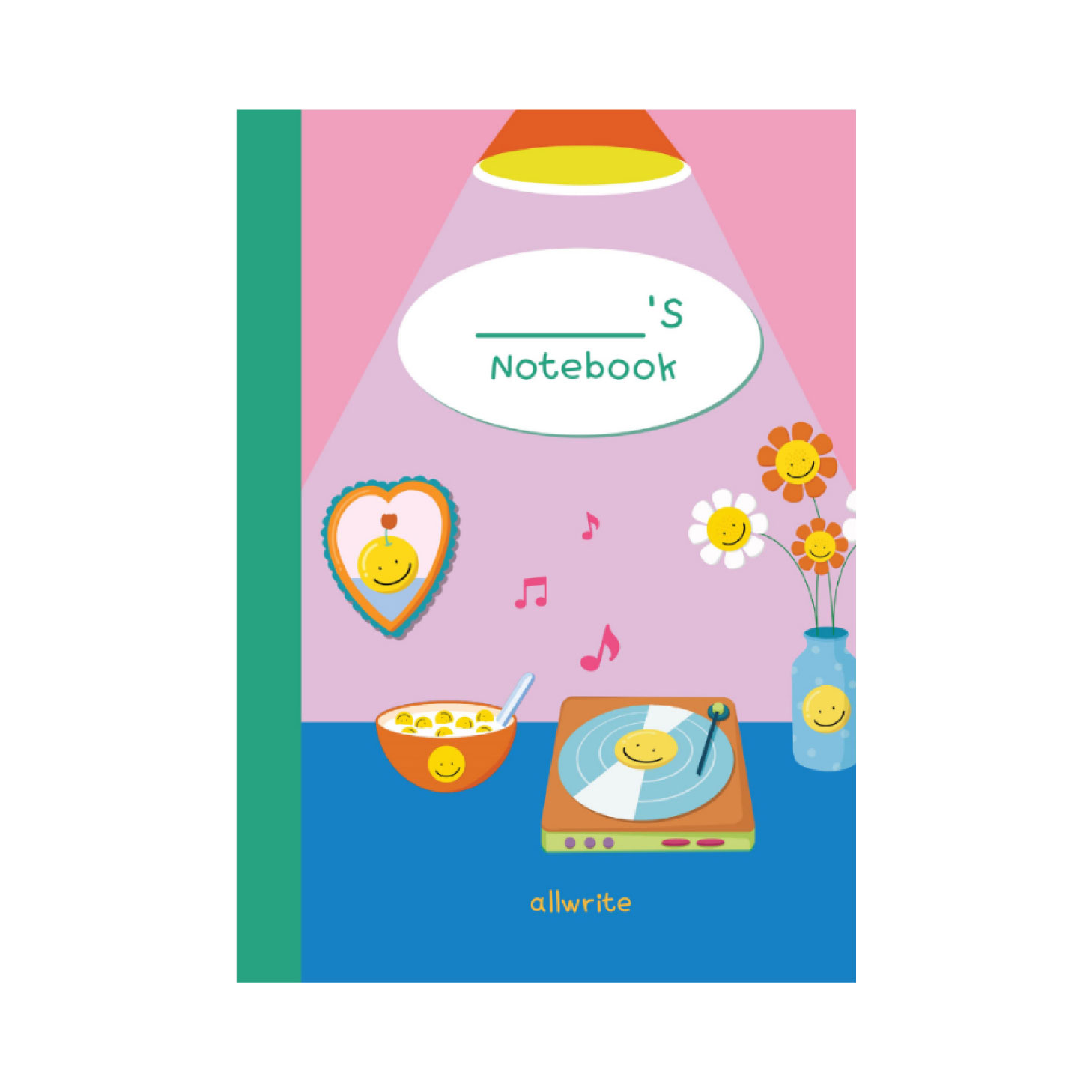 สมุดโน๊ต สมุดบันทึก allwrite รุ่น SL A5-AW261 สันเย็บ มีเส้น ขนาด A5 กระดาษ 70 แกรม 32 แผ่น