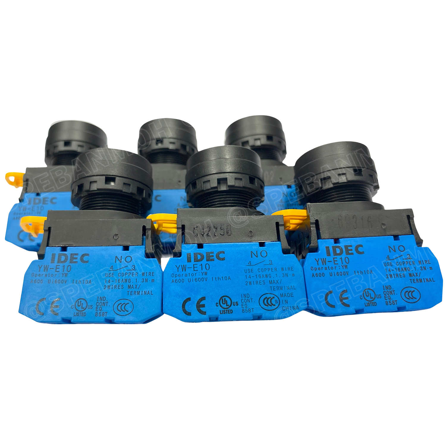 [ 1ชิ้น ] YW1B-M1E10 สีเหลือง Yellow สวิทช์ กดติด ปล่อยดับ Momentary 1NO 22mm IDEC สวิทช์คอนโทรล 22มิล YW Series Control Switch สวิทช์ไฟ กดเด้ง กดติดปล่อยดับ หน้าเรียบ ไอเดค SPST Push Button Switch ปกติเปิด Normally open