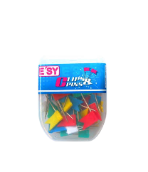 หมุดปักบอร์ด E'SY คละสีในกล่อง มีให้เลือกหลายลาย