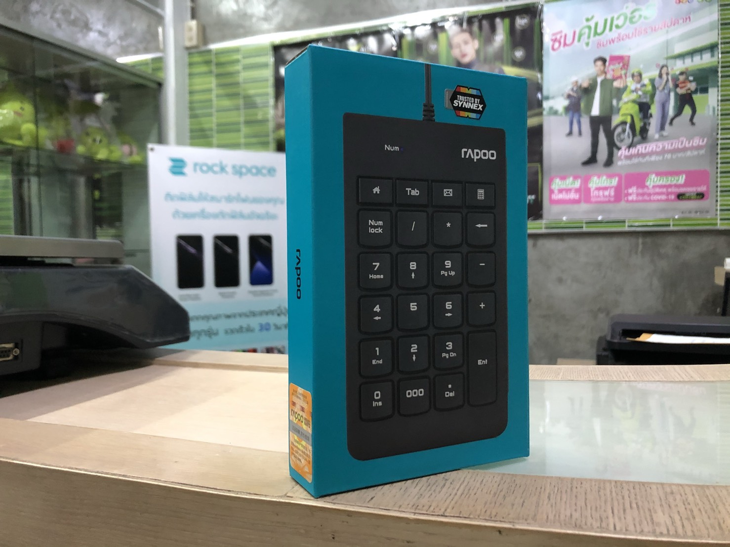 RAPOO K10 23-Keys Compact Wired Numeric Keypad USB Number Pad - BLACK รับประกันศูนย์ 1 ปี