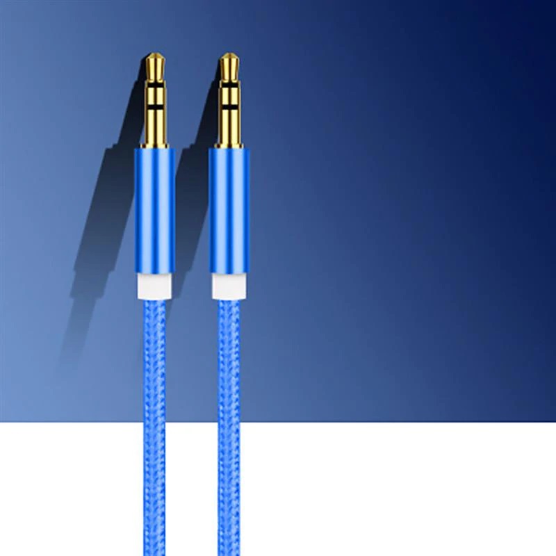 สาย Aux แบบเชือกถัก 3.5 mm เสียงสเตอริโอ ยาว 1 เมตร คุณภาพสูง เหนียวทน