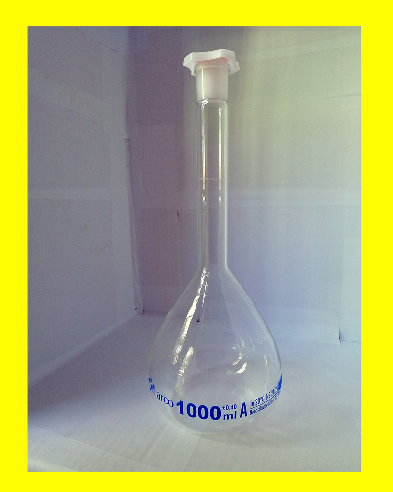 ขวดวัดปริมาตรแก้วขนาด 1000 ซีซี