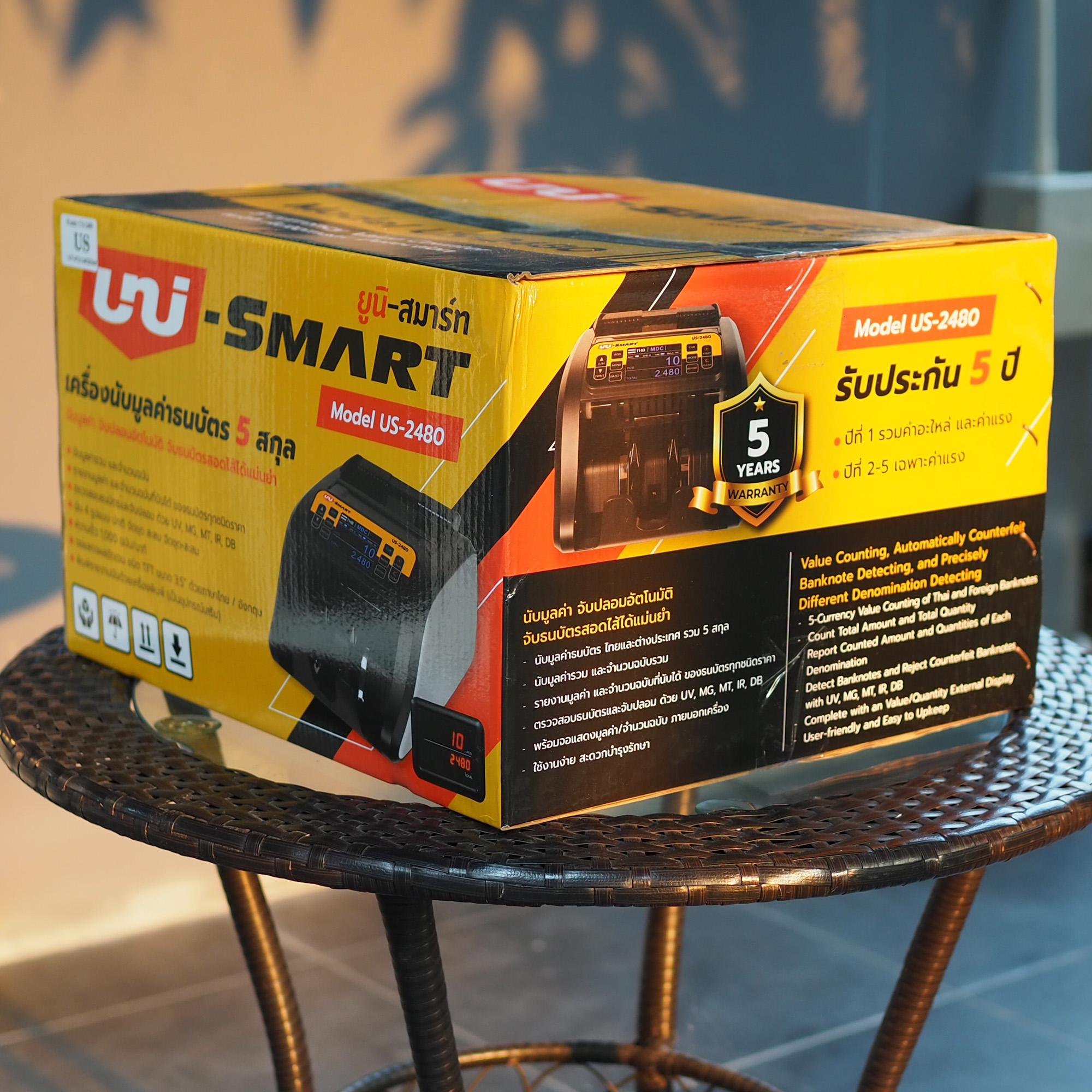 Uni-SMART เครื่องนับธนบัตร เครื่องนับเงิน เครื่องนับแบงค์ ตรวจธนบัตรปลอม US-2480