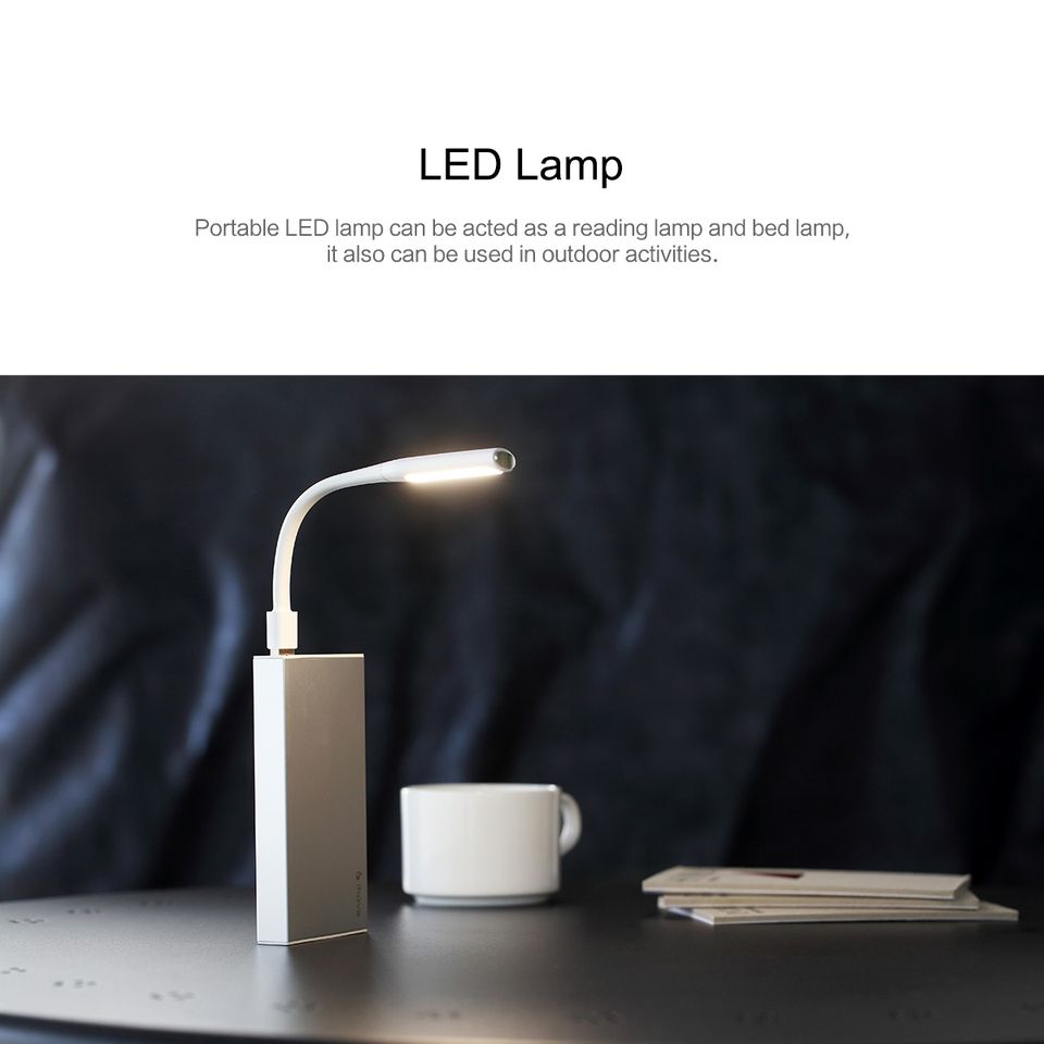 Rock Space Mini USB fan & Light White BUILT-IN MINI FAN &LED LIGHT รับประกัน 1 เดือน