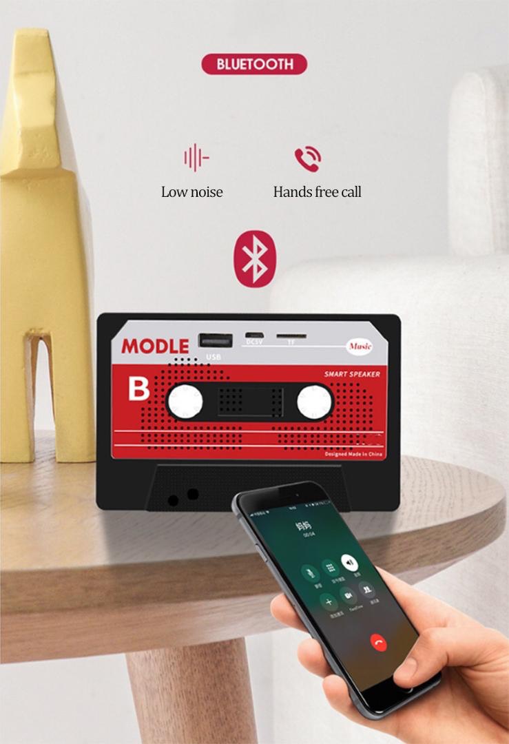 ลำโพงบลูทูธไร้สายแบบพกพา รุ่น Retro Tape Cassette