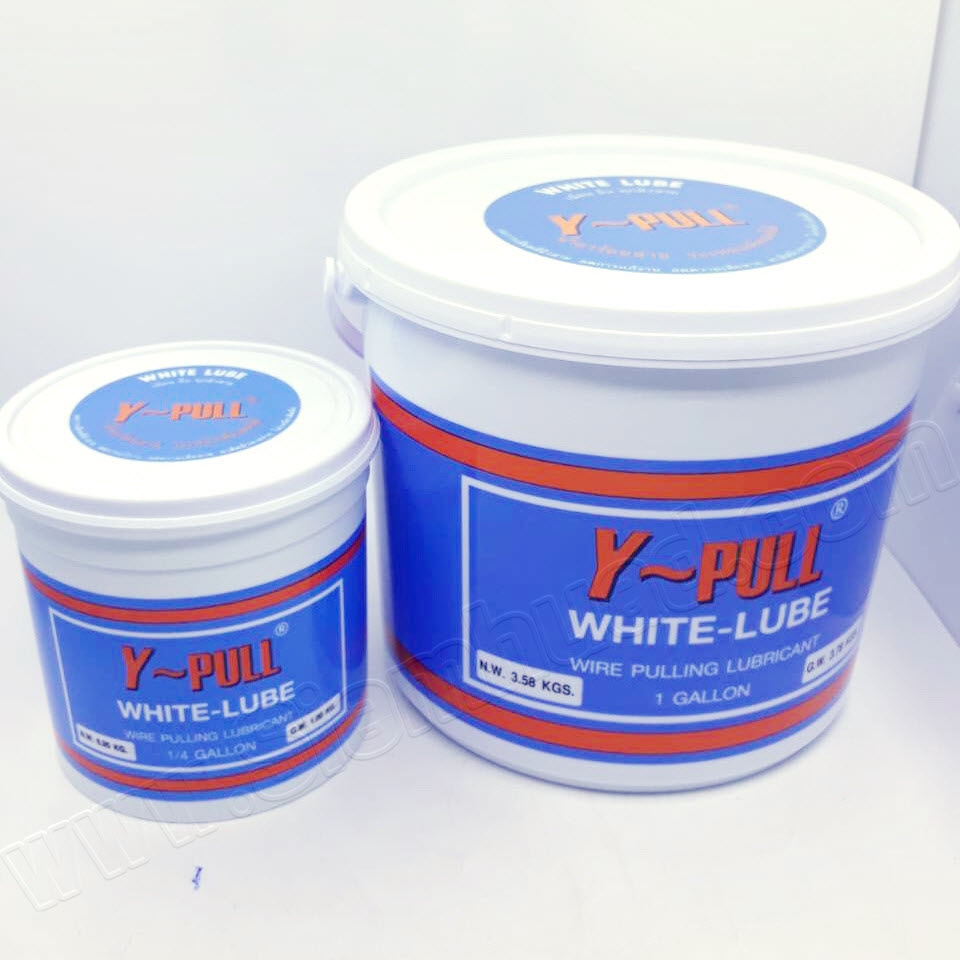 น้ำยาร้อยสาย ขนาด 1/4 แกลลอน, 1 แกลลอน, และ 5 แกลลอน ELECTRICAL WIRE PULLING LUBRICATE (Y-PULL) รุ่น WHITE LUBE (LY 100100, LY 100101, LY 100102)
