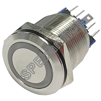 GQ22-11E-DZ สวิทช์เหล็ก กดติด-กดดับ 22มิล 12V RED