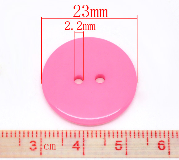 กระดุมเรซิ่น 2 รู สีพาสเทล ขนาด 23 มม. แพ็ค 10 เม็ด