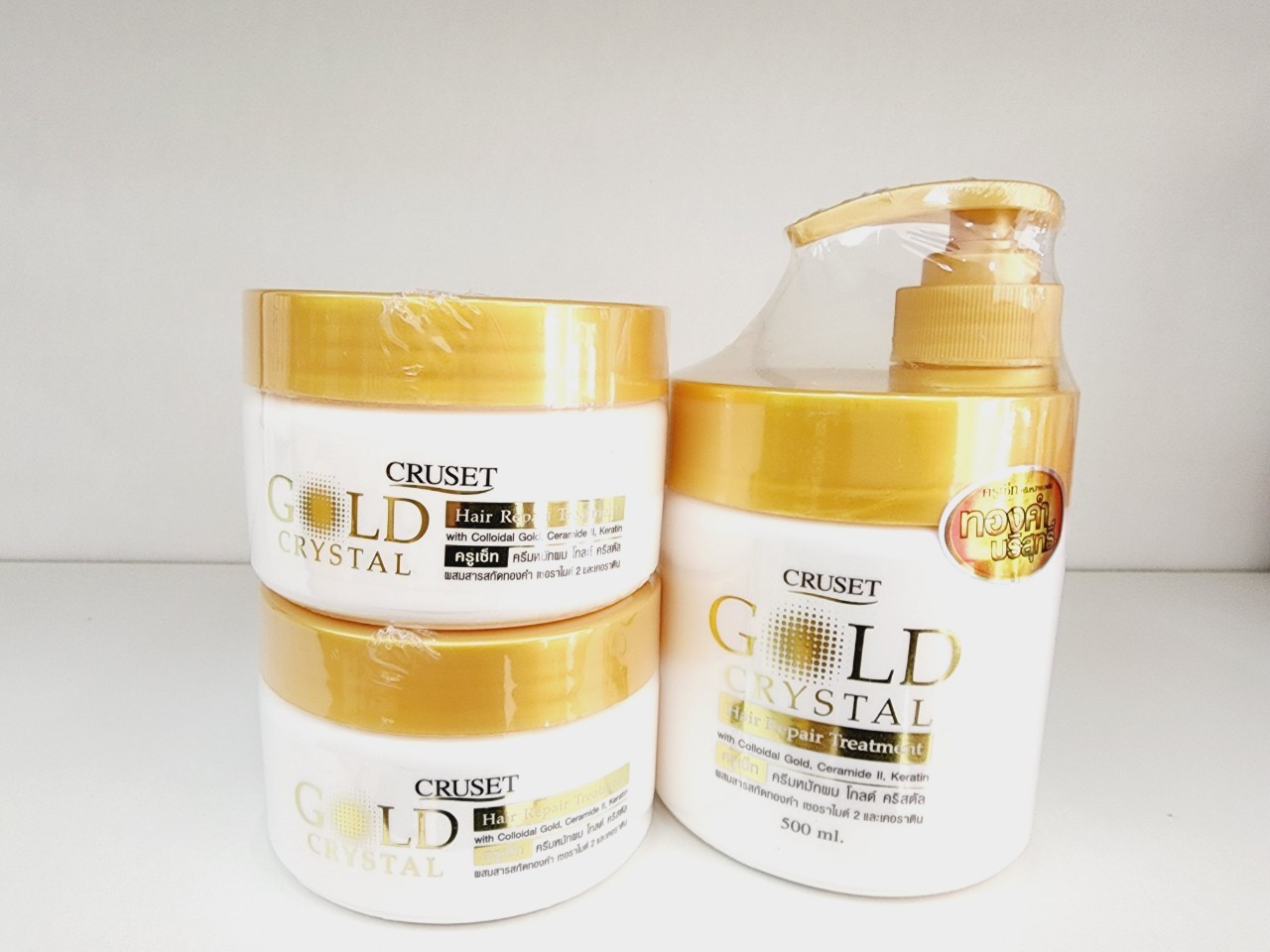 ครีมหมักผม CRUSET GOLD CRYSTAL Hair repair Treatment ครูเซ็ท ครีมหมักผม โกลด์ คริสตัล