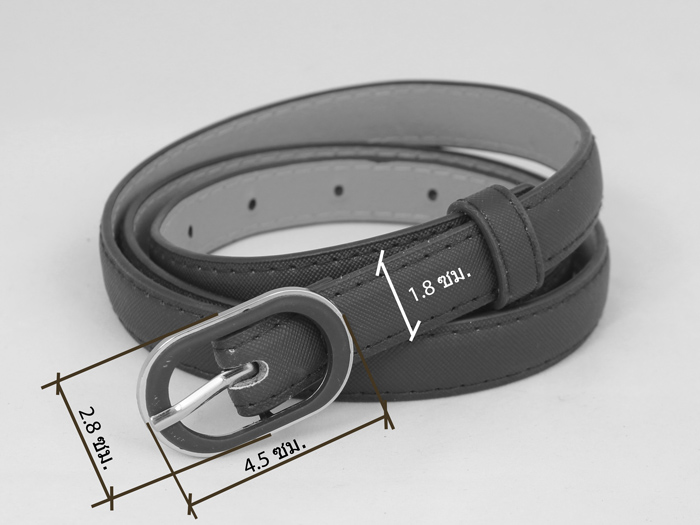 BLT-286-290 เข็มขัดแฟชั่นผู้หญิงเส้นเล็ก สายหนังเทียม หัวโลหะสีเดียวกับสาย