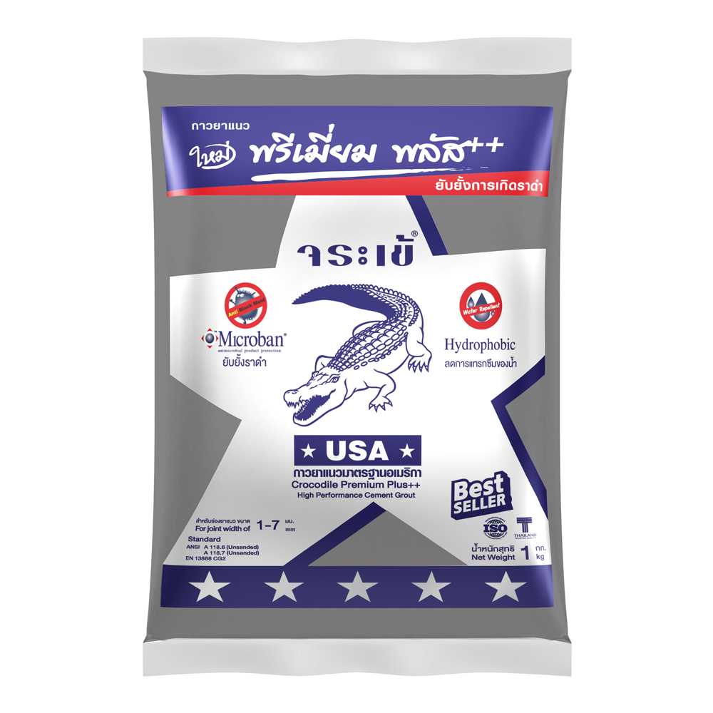 ยาแนวจระเข้เงิน พรีเมี่ยม พลัส สีเทาแกรนิต