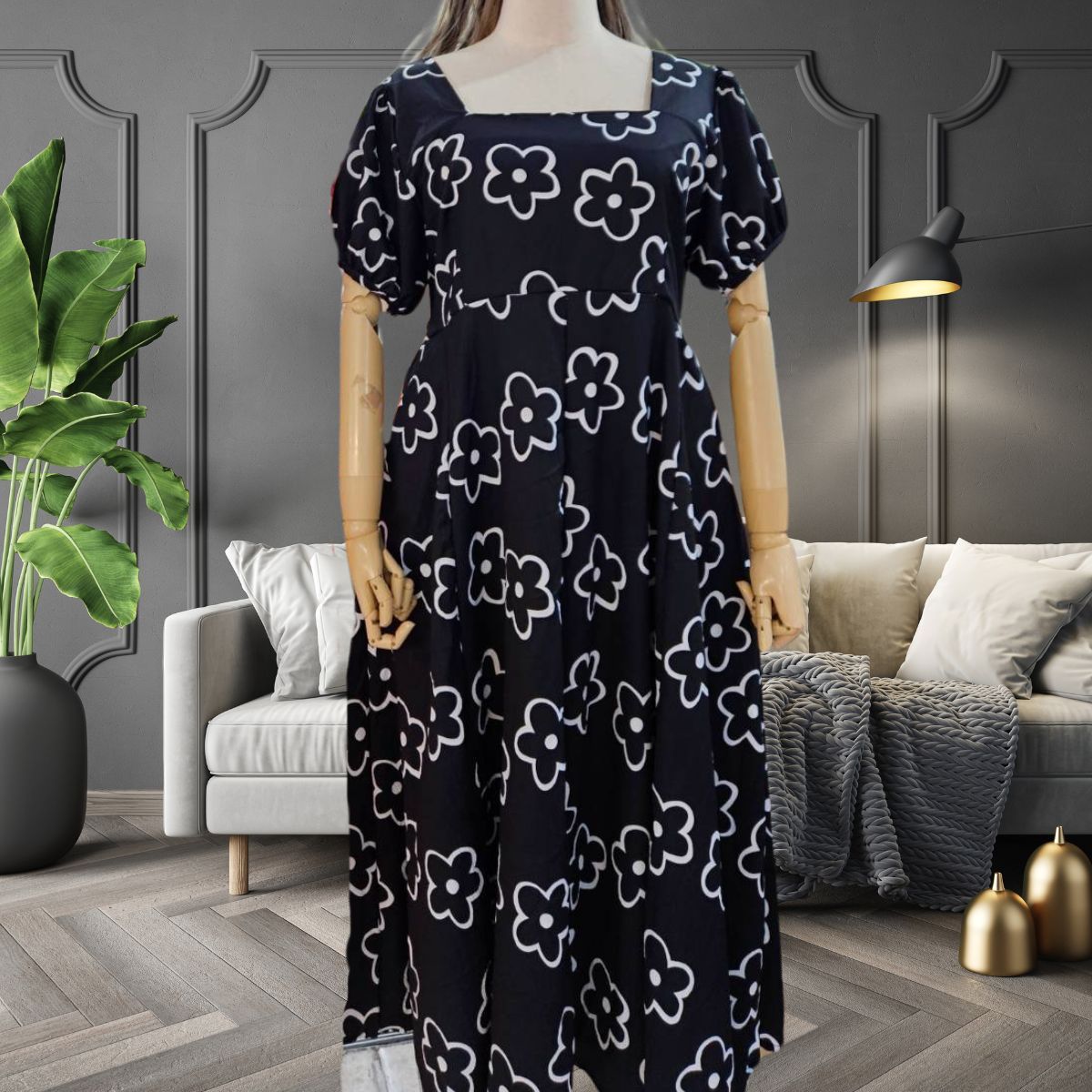 A104 เดรส สาวอวบ ออกงานแต่ง งานบวช ก็น่ารัก อกได้ถึง50 มี 3 สี ขาว ดำ ชมพู อก42-50